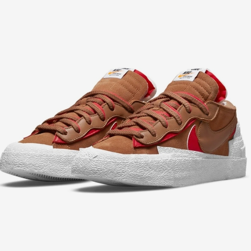 NWOT Nike  Blazer Low Sacai British Tan Sneakers Womens Sz 8.5